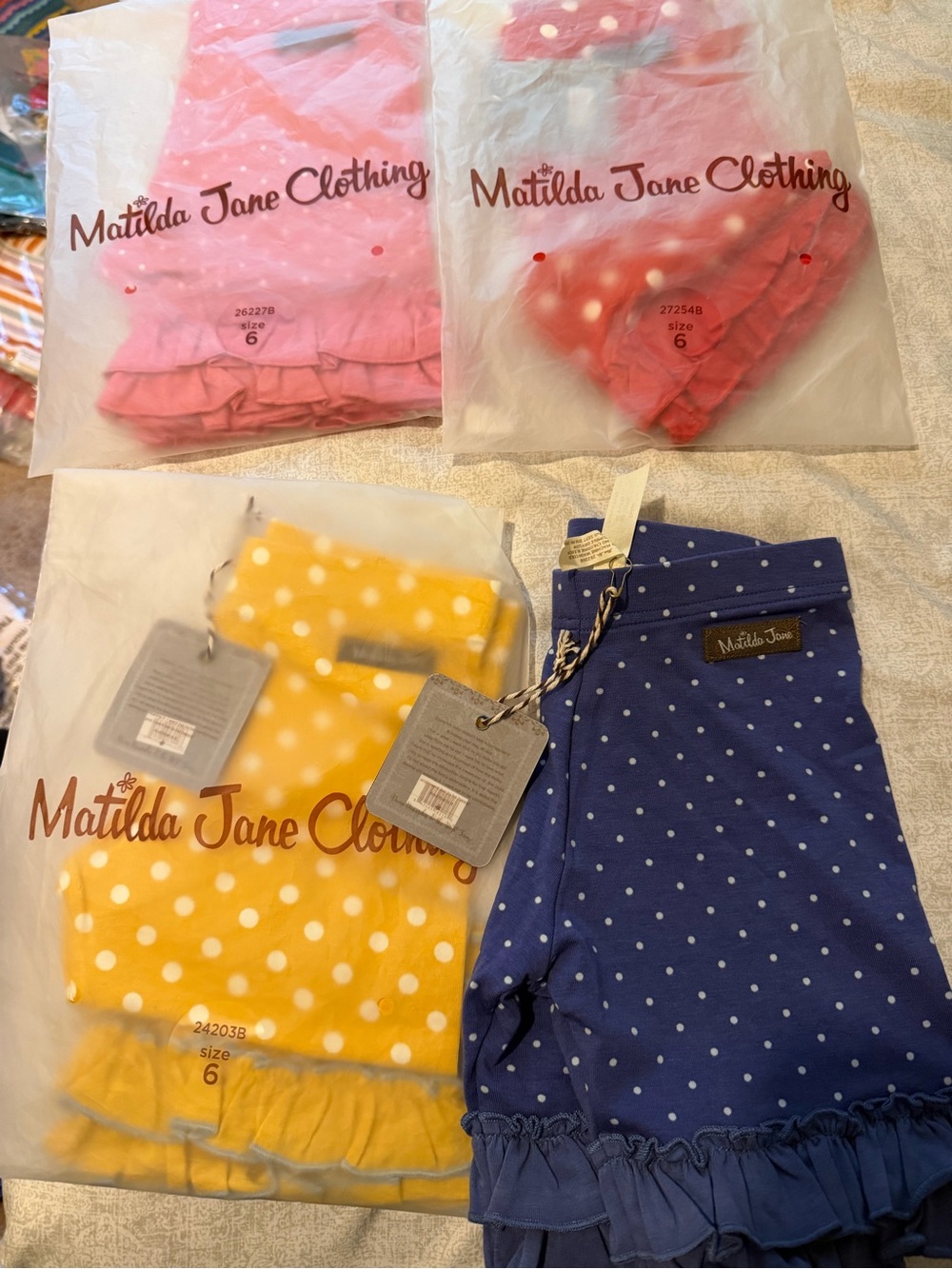 Matilda Jane Polka Dot Shorts in Blue, Yellow, Pink, Red